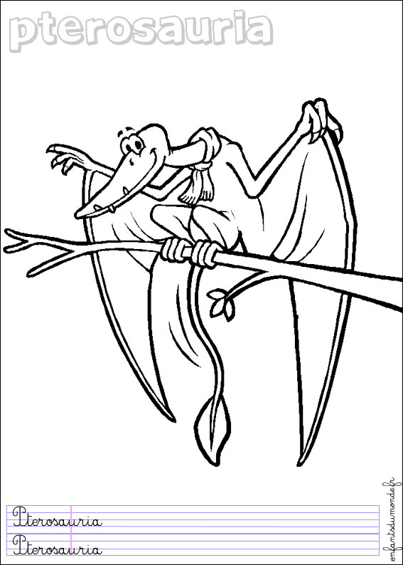 coloriage pterodactyl 1 .. Coloriages Animaux préhistoriques en allemand